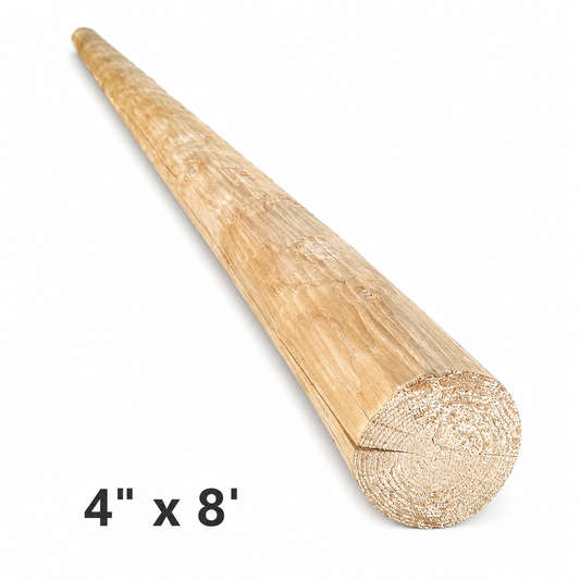 4" x 8' Round Cedar Deck & Loft Log Rails or Posts