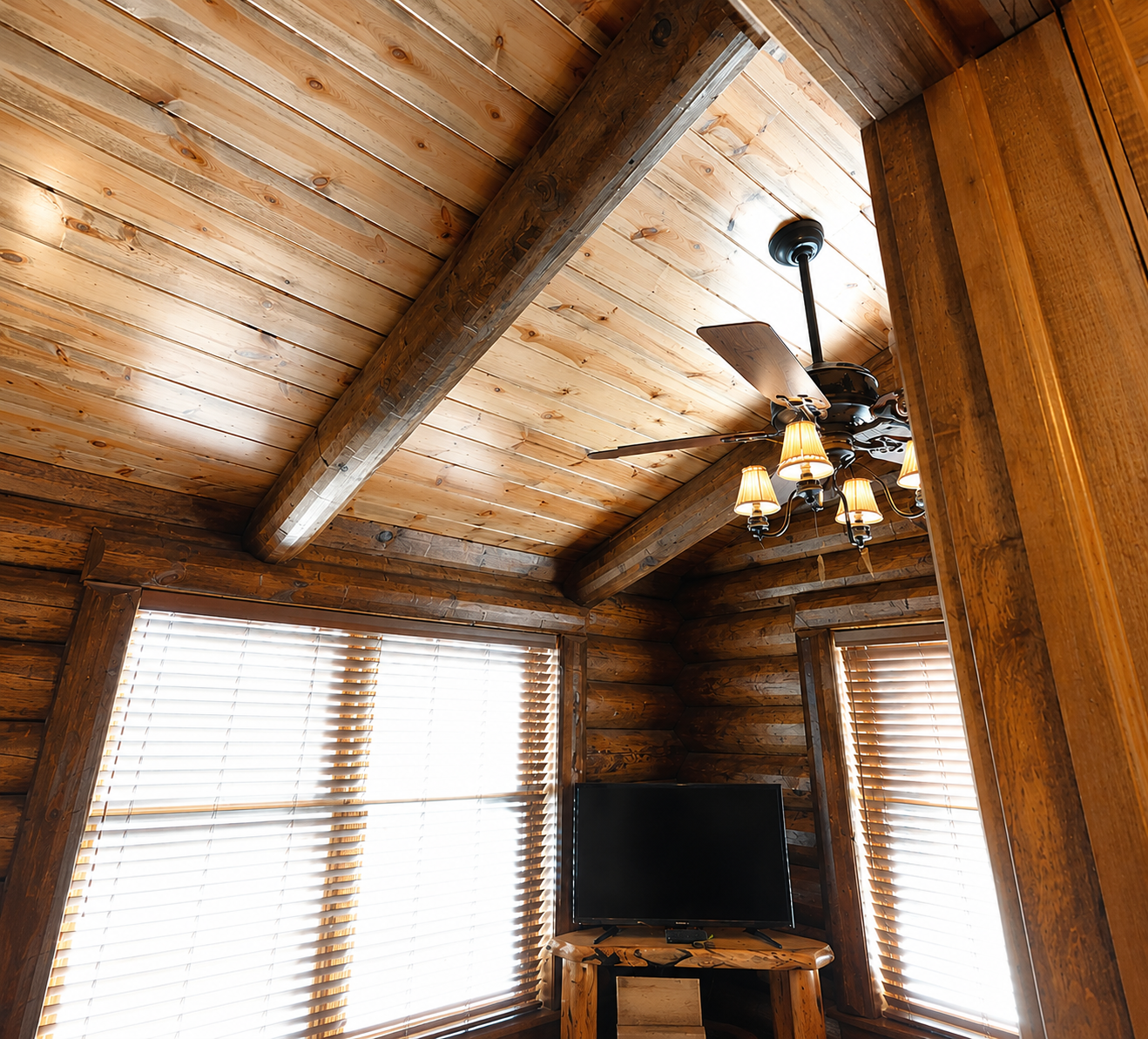 9.25" Round Log Ceiling Beam - Milled Decorative Rafter - #651 Machine Peeled Texture