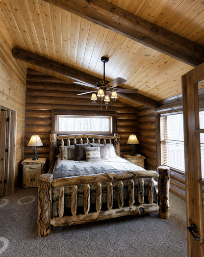 9.25" Round Log Ceiling Beam - Milled Decorative Rafter - #651 Machine Peeled Texture