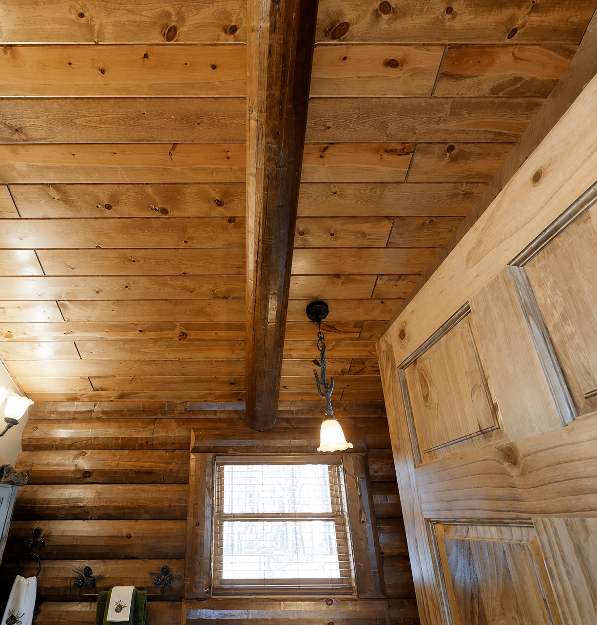 9.25" Round Log Ceiling Beam - Milled Decorative Rafter - #651 Machine Peeled Texture