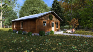 2-Bedroom Log Cabin Kit 24x34