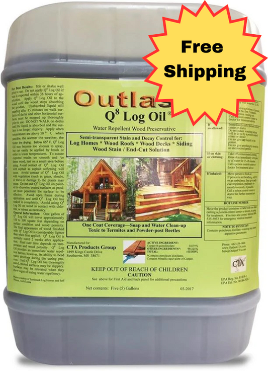 Q8 Outlast CTA Products Group Log Oil Stain Free Shipping