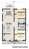 2-Bedroom Log Cabin Kit 28x38