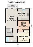 2-Bedroom Log Cabin Kit 24x34