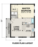 1-Bedroom Log Cabin Kit 22x30