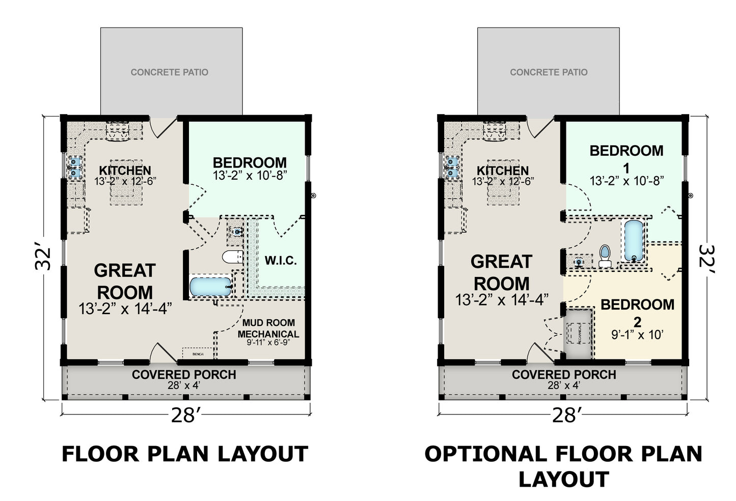 Estes Park | 1 or 2-Bedroom Log Cabin Kit | 28x28