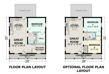 Estes Park | 1 or 2-Bedroom Log Cabin Kit | 28x28