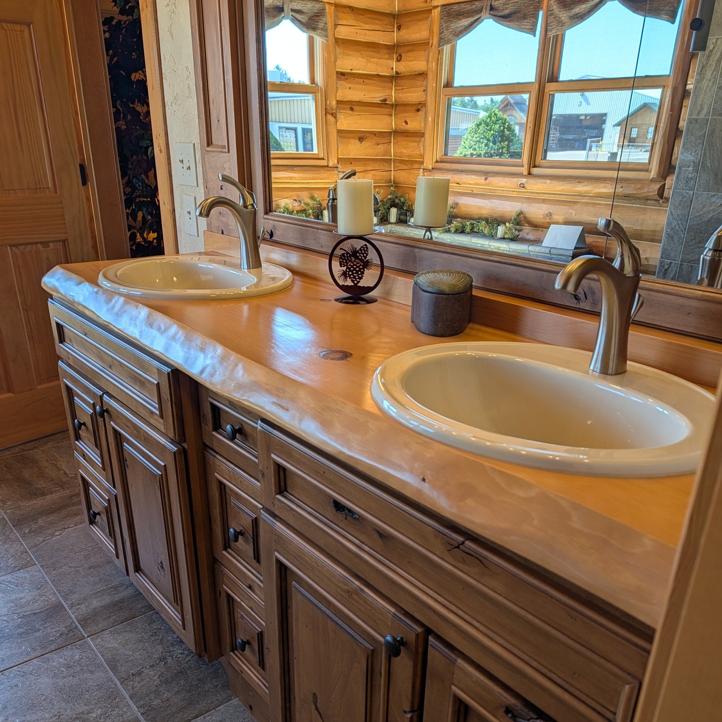Rustic Live Edge Pine Countertop | Single Live Edge | 25" W x 8' or 12' L