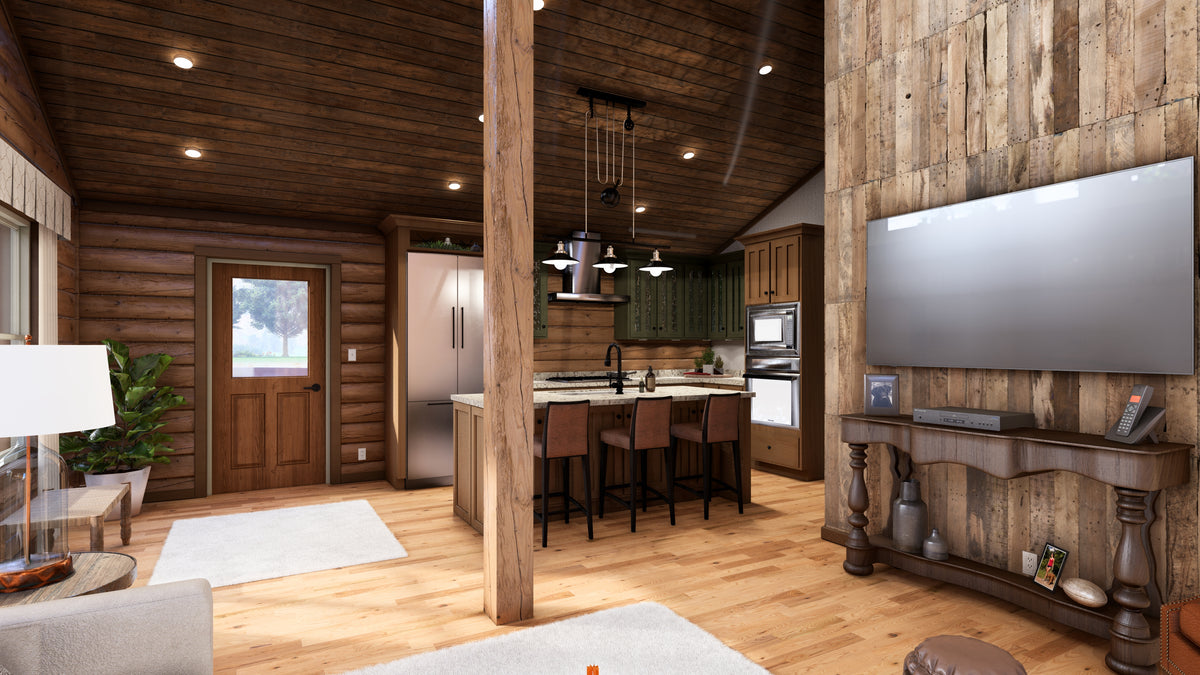Ozark | 2-Bedroom Log Cabin Kit | 24x42 – Log Home Mart