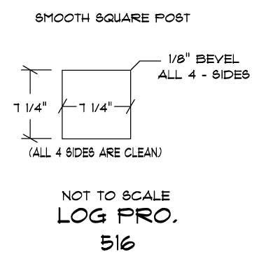 8" x 8" Square Timber Post - Chiseled or Semi Smooth - #519