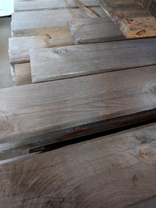 Clearance - 6 1/2in x 1 3/8 - 1in x 16ft Rustic Weathered Rough Sawn Pine Siding Boards For Sale