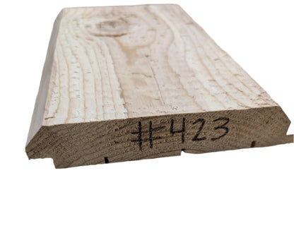 2" x 8" Square Quarter-Log Siding - Shiplap Style - Chiseled Surface - #423 - $4.29/Ln.Ft.