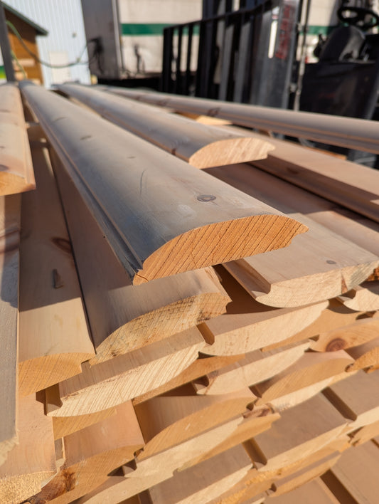 Clearance - 2 x 6 Quarter Log Siding - Shiplap - Old #12