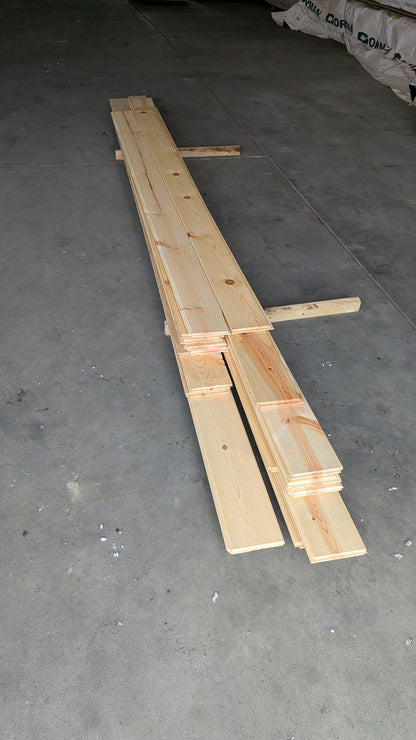Clearance - Un-finished 1x8 Knotty Pine Tongue and Groove - 2nds Bundle