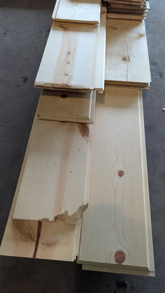 Clearance - Un-finished 1x8 Knotty Pine Tongue and Groove - 2nds Bundle