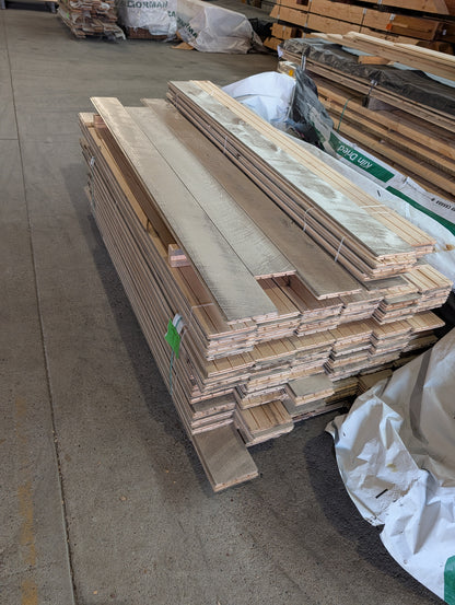 Clearance - 1" x 8" Circle Sawn Pre-Finished Tongue and Groove Siding - White/Brown