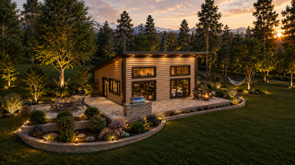 Pigeon Forge | 1-Bedroom Modern Mountain Log Cabin Kit | 27x32