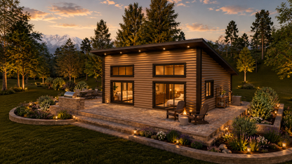 Pigeon Forge | 1-Bedroom Modern Mountain Log Cabin Kit | 27x32