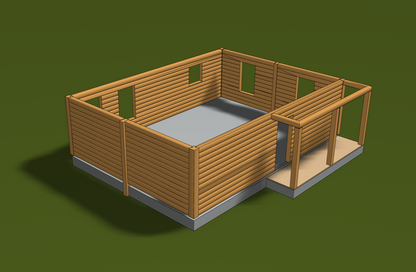 1-Bedroom Log Cabin Kit 22x30 (Kit A)