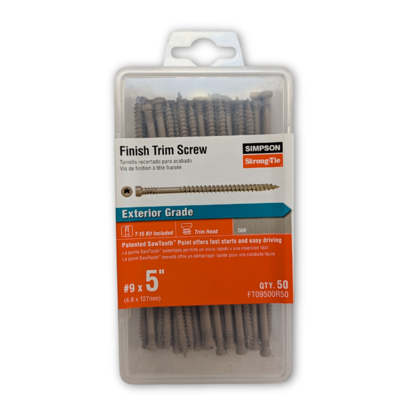 Simpson FT09500 - Exterior Grade 5" Finish Trim Screws - 50pack