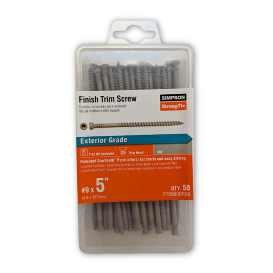 Simpson FT09500 - Exterior Grade 5" Finish Trim Screws - 50pack