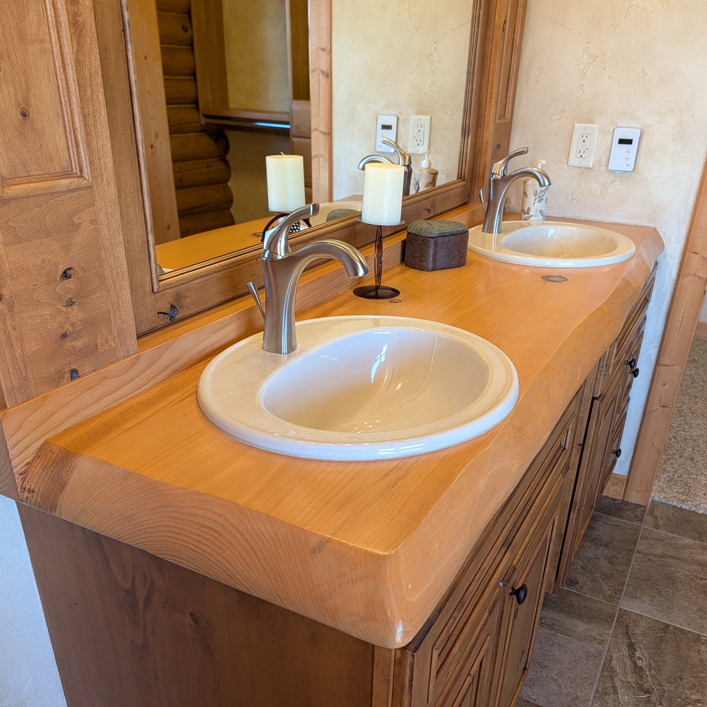 Rustic Live Edge Pine Countertop | Single Live Edge | 25" W x 8' or 12' L