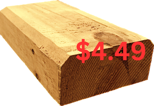 4"x8" Square Cabin Grade Half Log- Chiseled Surface - #443