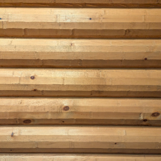 4"x8" Half-Log Siding - Super Round - Machine Peeled Surface - Bulk Discount - $3.49/Ln.Ft - #441