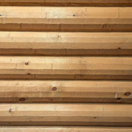 4"x8" Half-Log Siding - Super Round - Machine Peeled Surface - Bulk Discount - $3.49/Ln.Ft - #441