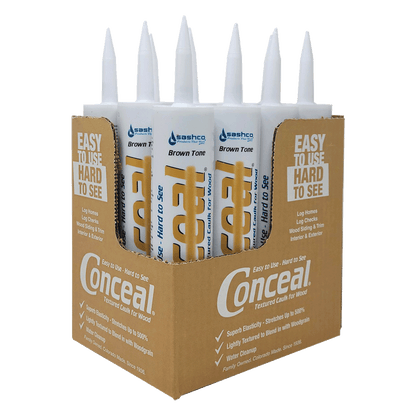 Sashco Conceal Log Sealant Caulk 10.5oz Case of 12 Tubes Brown Tone