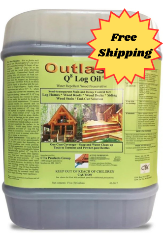Outlast® Q8 Log Oil®- Exterior Log Stain - 5 Gallons - Free Shipping