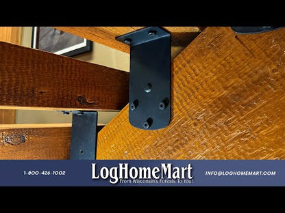 New! EZ Timber Stair System - Rustic Open-Air Log Stair Kit with 6x12 Treads & Stringers