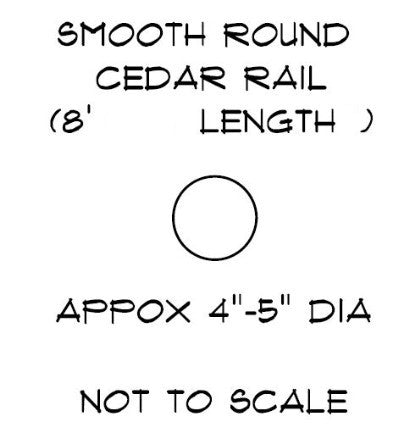 Small Orders - 4" x 8' (Actual length - 7' 11") Round Cedar Deck & Loft Log Rails or Posts - Limit 4 Per Customer