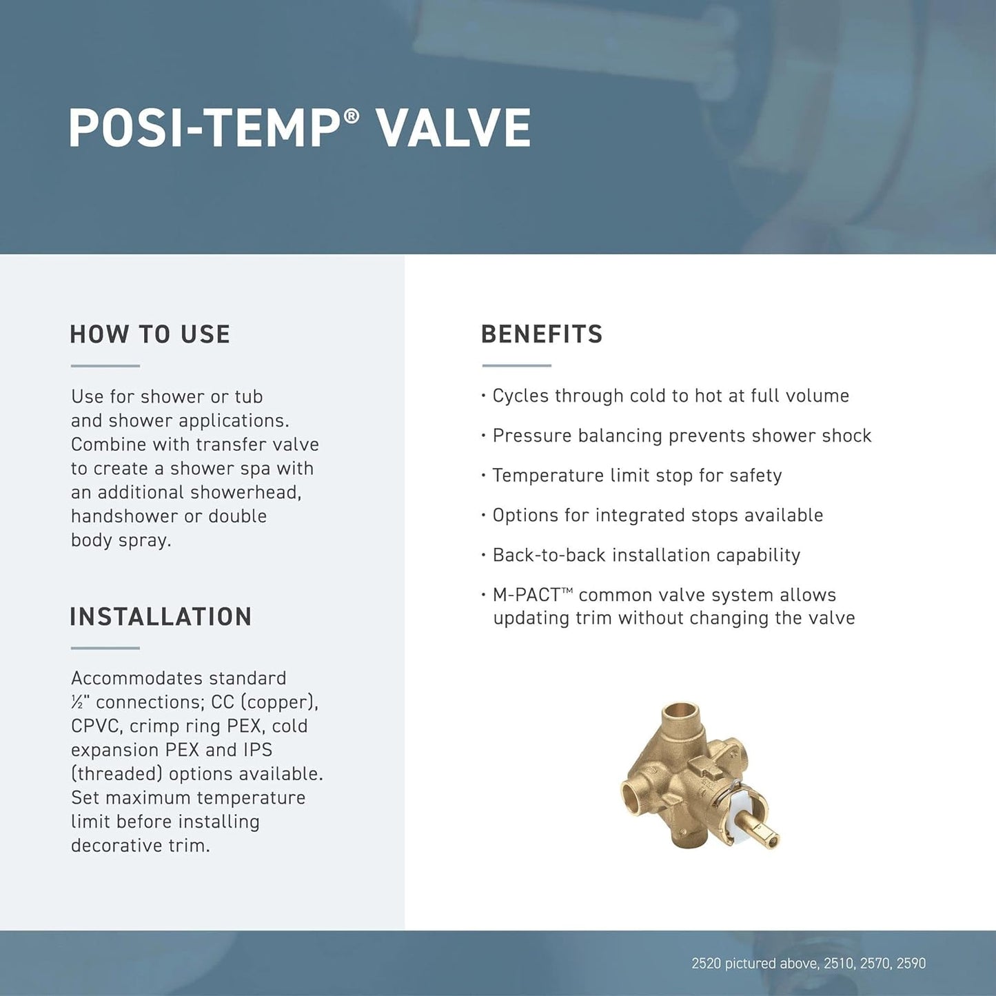 CLEARANCE - Moen Single Handle Posi-Temp Pressure Balanced Valve Trim Only from the Brantford Collection (Less Valve) - Brushed Nickel  - Model:T2151BN