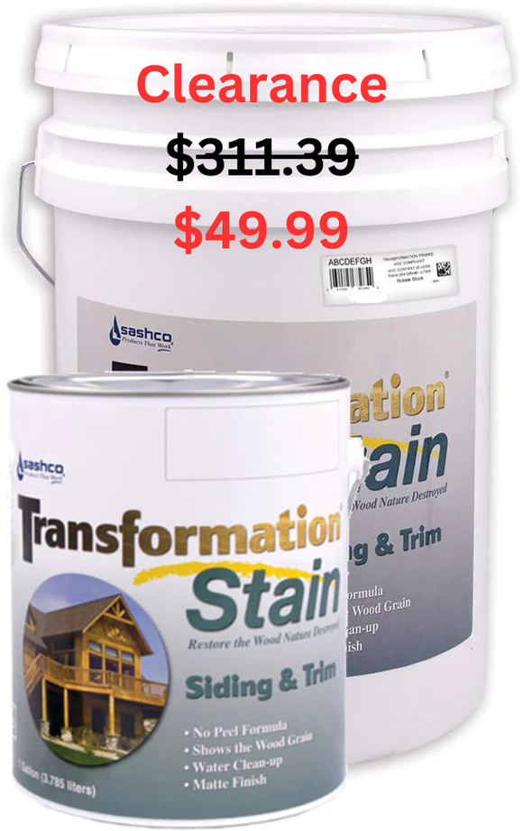 Clearance - Sashco Transformation Siding and Trim Stain - For Sale Cheap