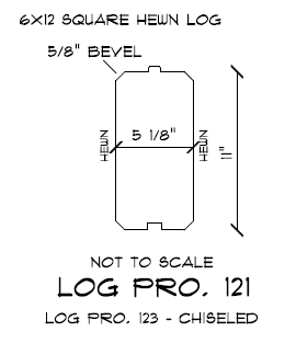 6" x 12" Beveled-Edge Full Log - #123 Chiseled