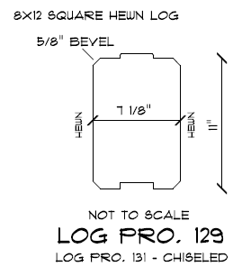 8" x 12" Beveled-Edge Full Log - #131 Chiseled