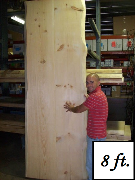 42" Wide Rustic Pine Island Top - Double Live Edge - 8ft. or 12ft.