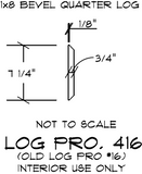 #416 - 1" x 8" Beveled Quarter-Log Siding - Cabin-Grade