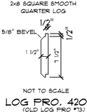 #420 - 2" x 8" Square Quarter-Log Siding - Smooth Surface - Beveled Edge - Cabin-Grade