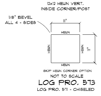 12" x 12" Square Timber Post - Chiseled or Semi Smooth - #571