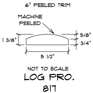 6" Log Trim - Peeled Surface - #817 - Window & Door Casing Trim and Baseboard