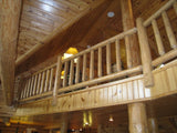 cedar log rail railing deck loft log home cabin rustic decor post horizontal vertical 