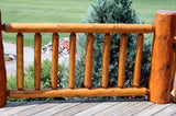 cedar log rail railing deck loft log home cabin rustic decor post horizontal vertical 