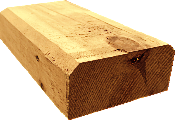 4"x8" Square Cabin Grade Half Log- Chiseled Surface - #443T