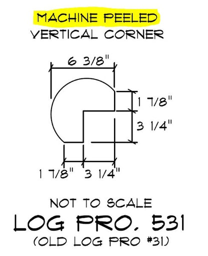 Vertical Corner Post - 7" V-Notched Round - Peeled - #531