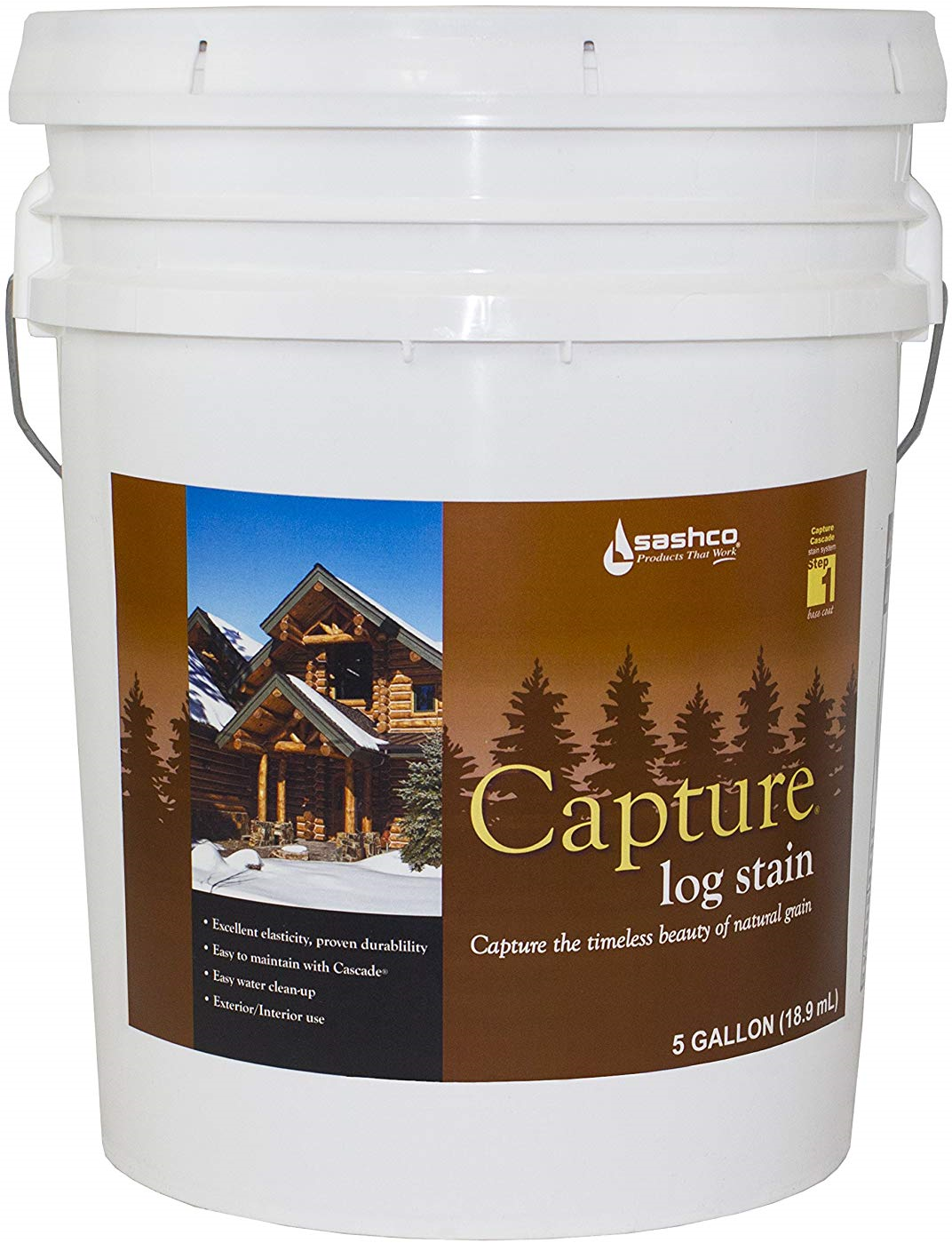 Sashco Capture Wood and Log Stain 5 Gallon Pail