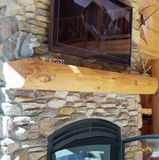 Full Log Peeled Hewn Fireplace Mantel Shelf Pine Golden Eagle Homes Log Home Mart