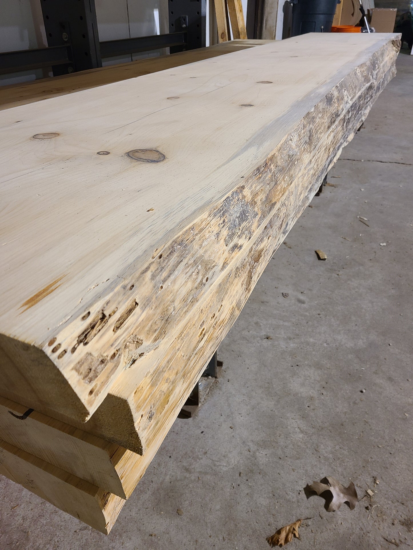 25" W x 12' L x 2.5" - Rustic Live-Edge Pine Top - Single Live Edge - Counter/Bar Top