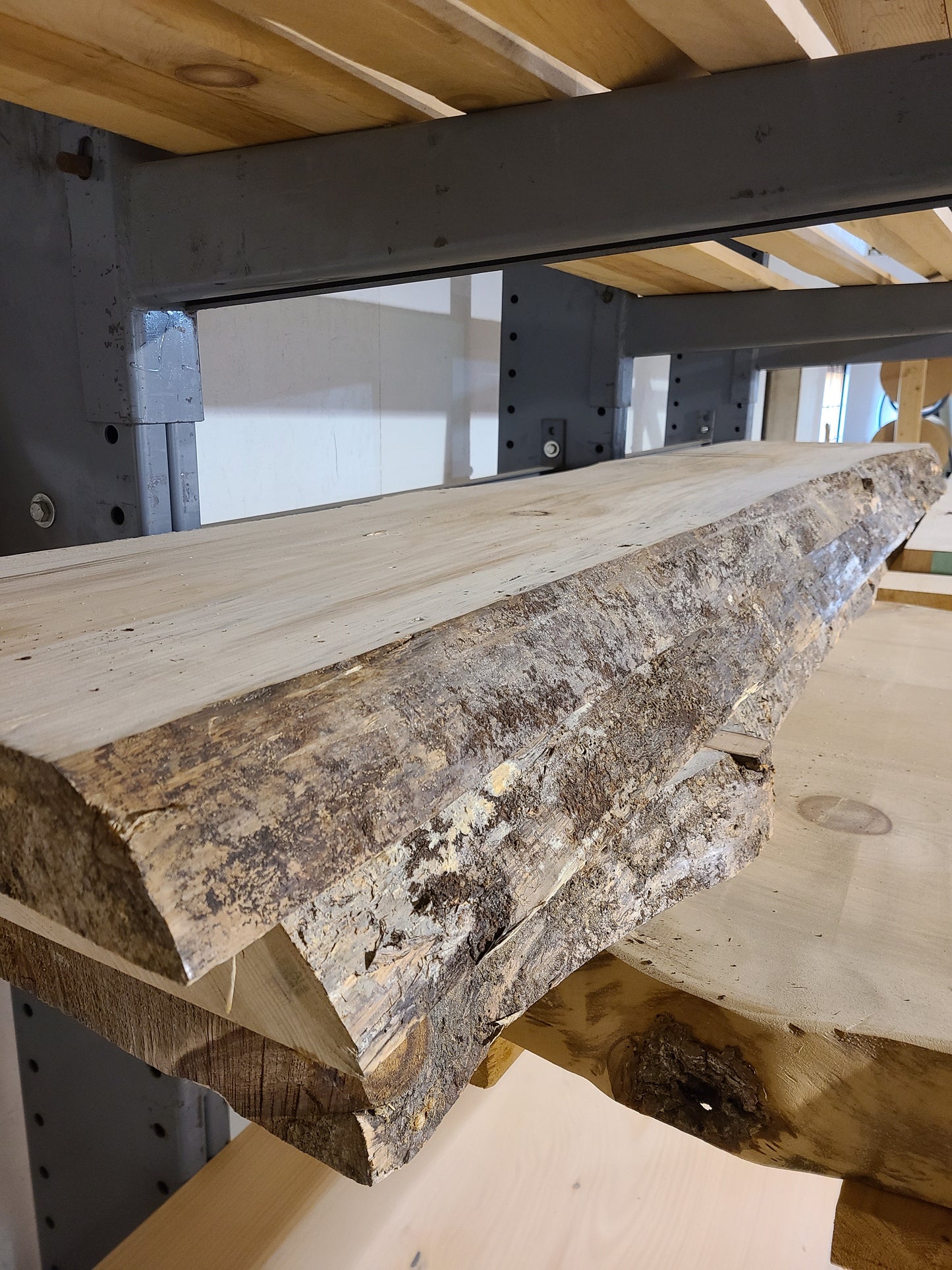 25" W x 12' L x 2.5" - Rustic Live-Edge Pine Top - Single Live Edge - Counter/Bar Top